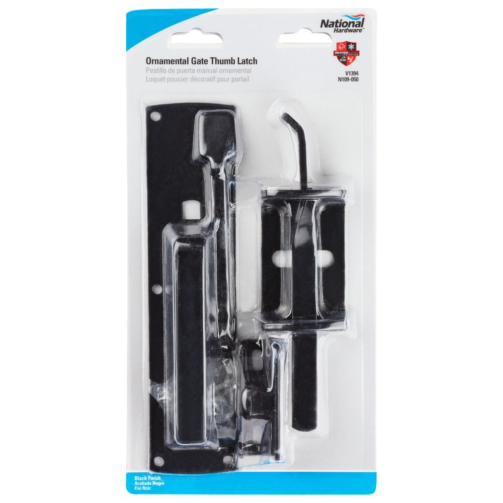 National Hardware Black Gate Thumb Latch