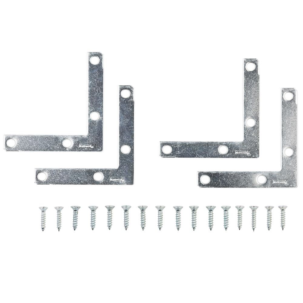 National Hardware Zinc Plated Corner Brace, 3-In x 1/2-In, 4-Pk