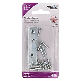 National Hardware Zinc Plated Mending Brace, 3 X 5/8-In