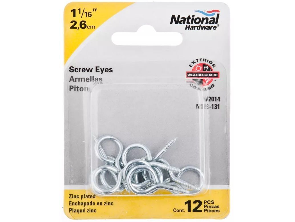 National Hardware Zinc Plated Screw Eyes, #14, 1-1/16-In, 12-Pk