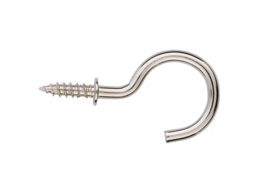 National Hardware Nickel Cup Hooks, 1-In, 30-Pk