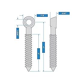National Hardware Zinc Plated Screw Eye,
1/2-In X 4-In