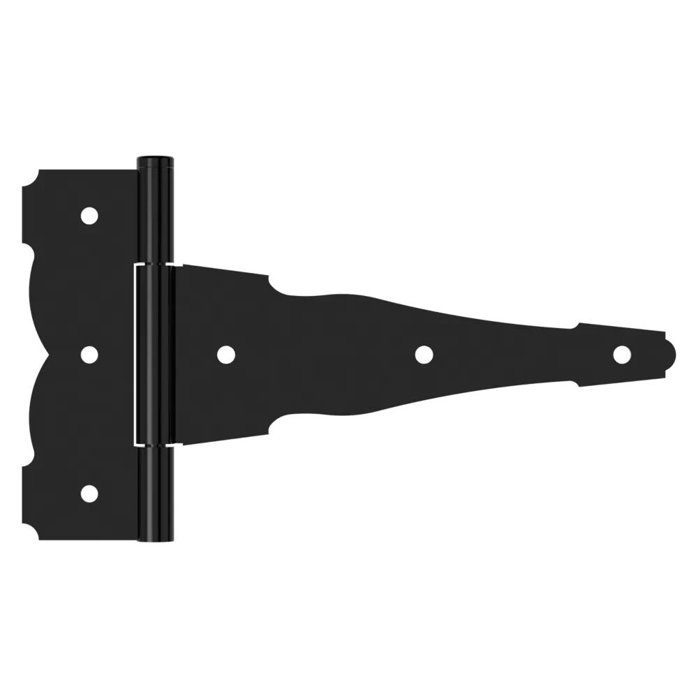 National Hardware Zinc Plated Black Decorative T Hinge, 10-in