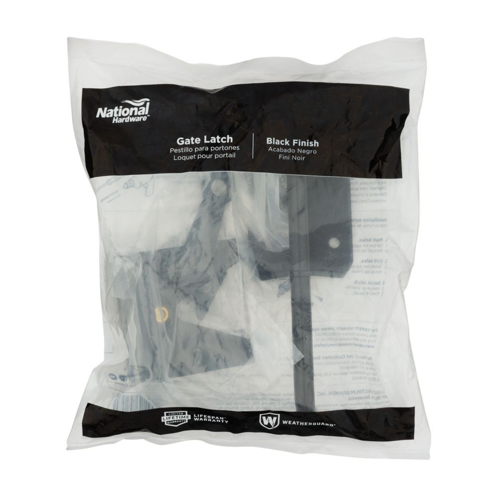 National Hardware Black Heavy Duty Gate Latch, 7.57-In