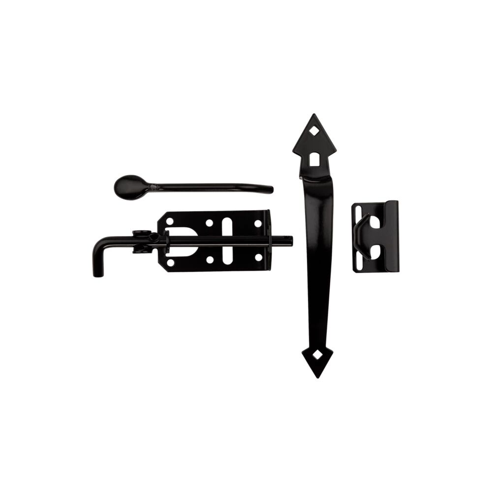 National Hardware Ornamental Black Gate Latch, 3-In
