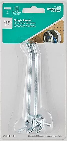 National Hardware Zinc Plated Single Hooks, 4-In