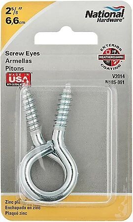 National Hardware Screw Eyes, #2 2 5/8-In