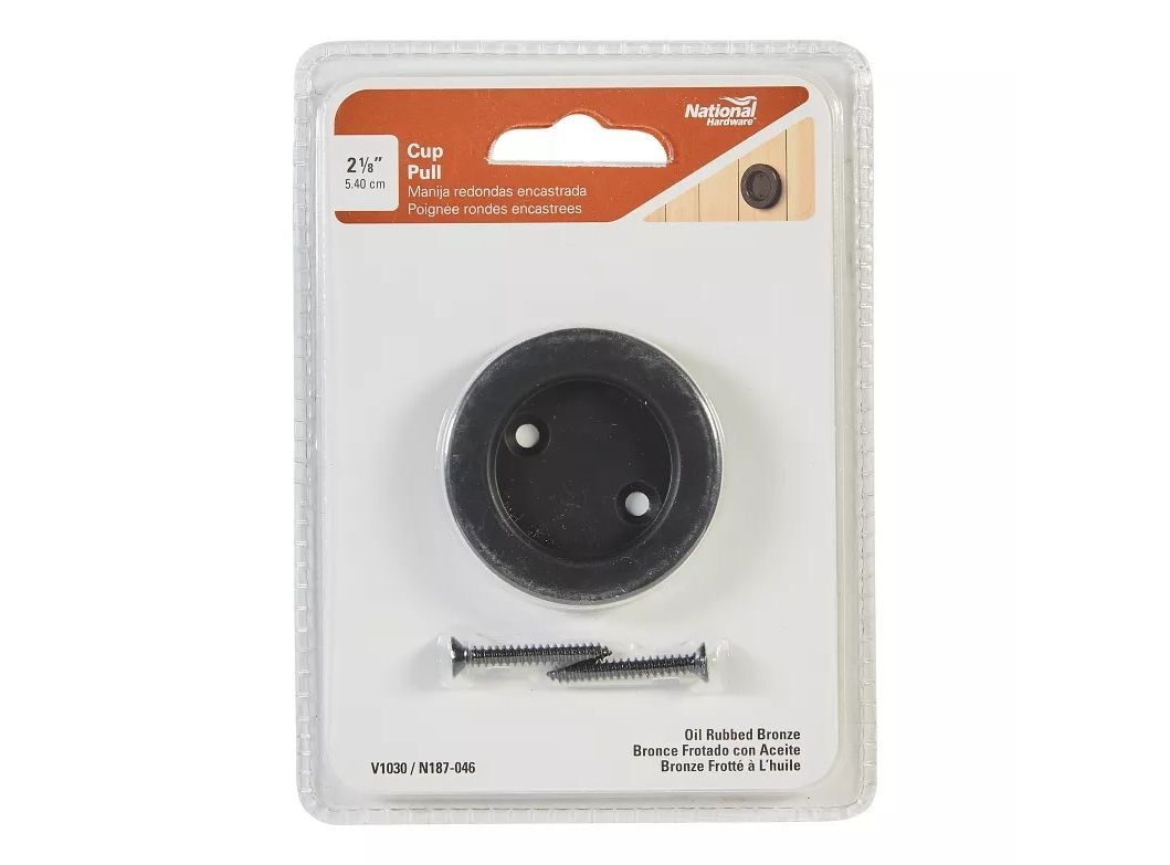 National Hardware Oil Rubbed Bronze Cup Pull, 2-1/8-In