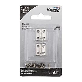 National Hardware Satin Nickel Hinge, 3/4-In X 5/8-In