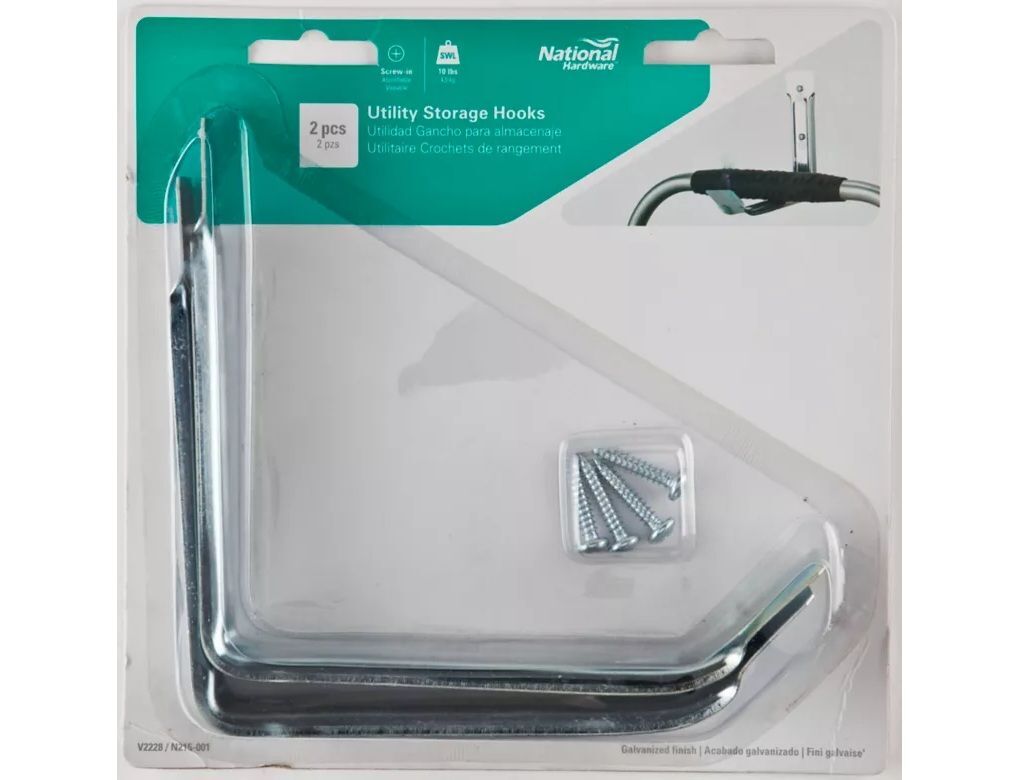 National Hardware Galvanized Utility Storage Hooks, 2-Pk