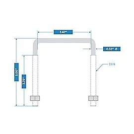 National Hardware Zinc Plated Square U-Bolt, #665 3/8-In X 3 5/8-In X 5-In
