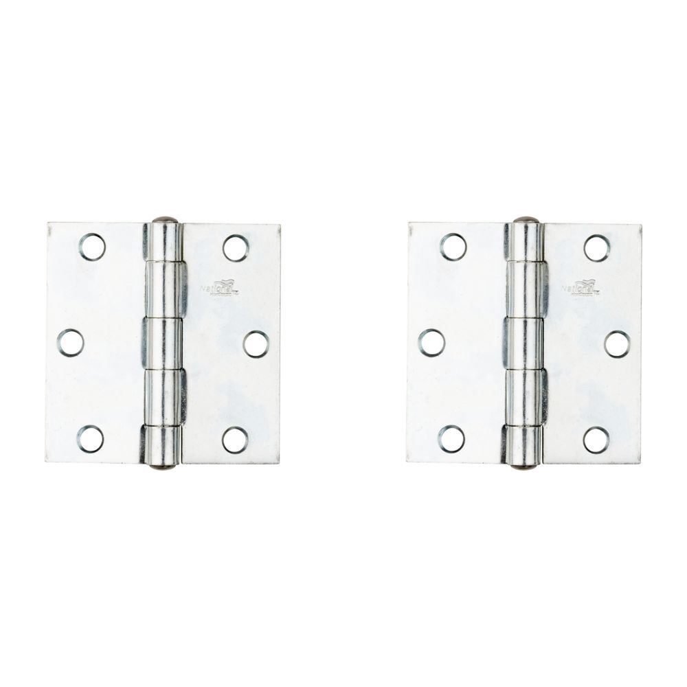 National Hardware Zinc Plated Non-Removable Pin Hinge, 3-In, 2-Pk