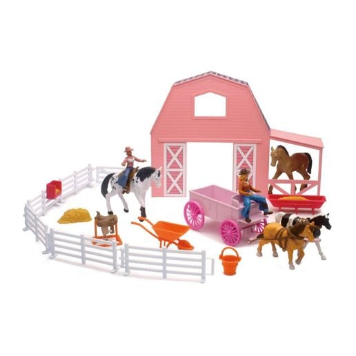 Valley Ranch Pink Barn Play Set Coastal Farm New Ray Coastal