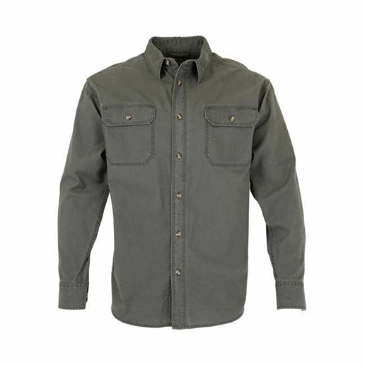 Men's Long Sleeve Weathered Work Shirt in Peat