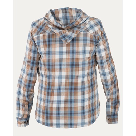 Women’s Hooded Flannel Shirt in Cashmere Blue Plaid