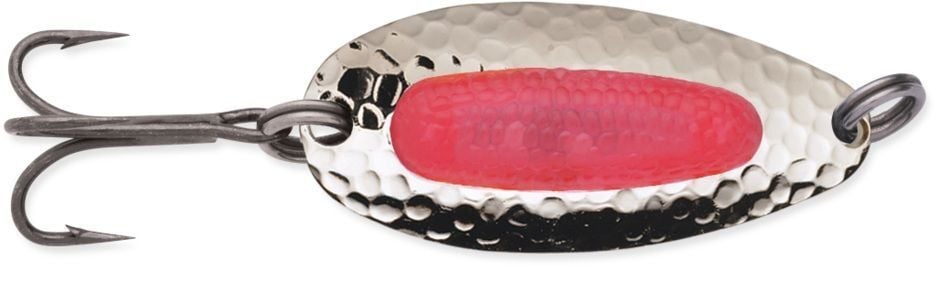 Blue Fox Pixee Nickel Plated/Fluorescent Red Insert Spoon, #3, 1/2-Oz