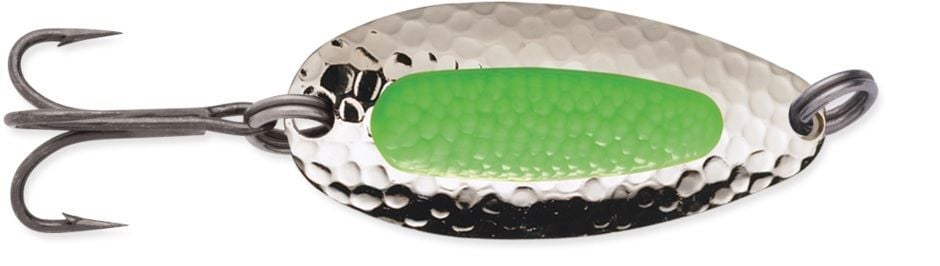 Blue Fox Pixee Nickel Plated/Fluorescent Green Insert Spoon, #3, 1/2-Oz