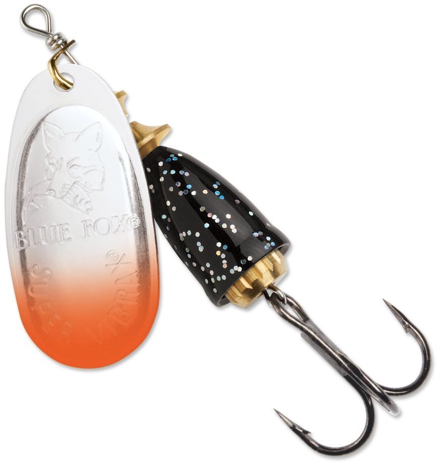 Blue Fox Classic Vibrax Red Tipped/Silver Flake Spinner, #3, 1/4-Oz