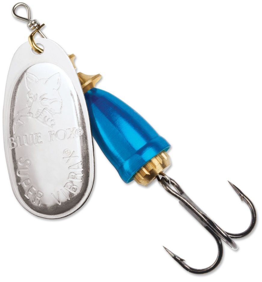 Blue Fox Classic Vibrax Silver/Chrome Blue Spinner, #4, 3/8-Oz