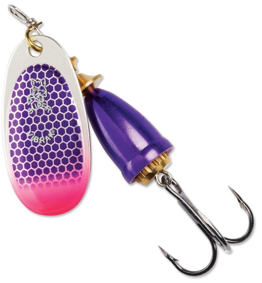 Blue Fox Classic Vibrax Purple Scale Pink Tip UV Spinner, #4, 3/8-Oz
