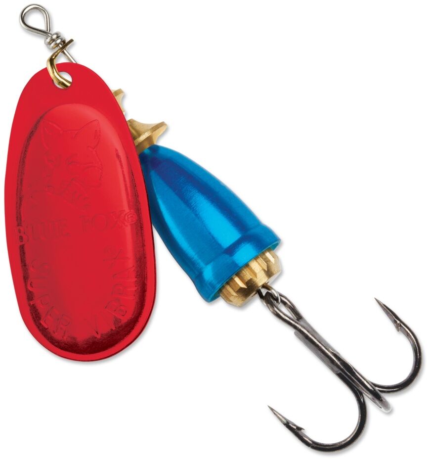 Blue Fox Classic Vibrax Bleeding Silver/Chrome Blue Spinner, #4, 3/8-Oz