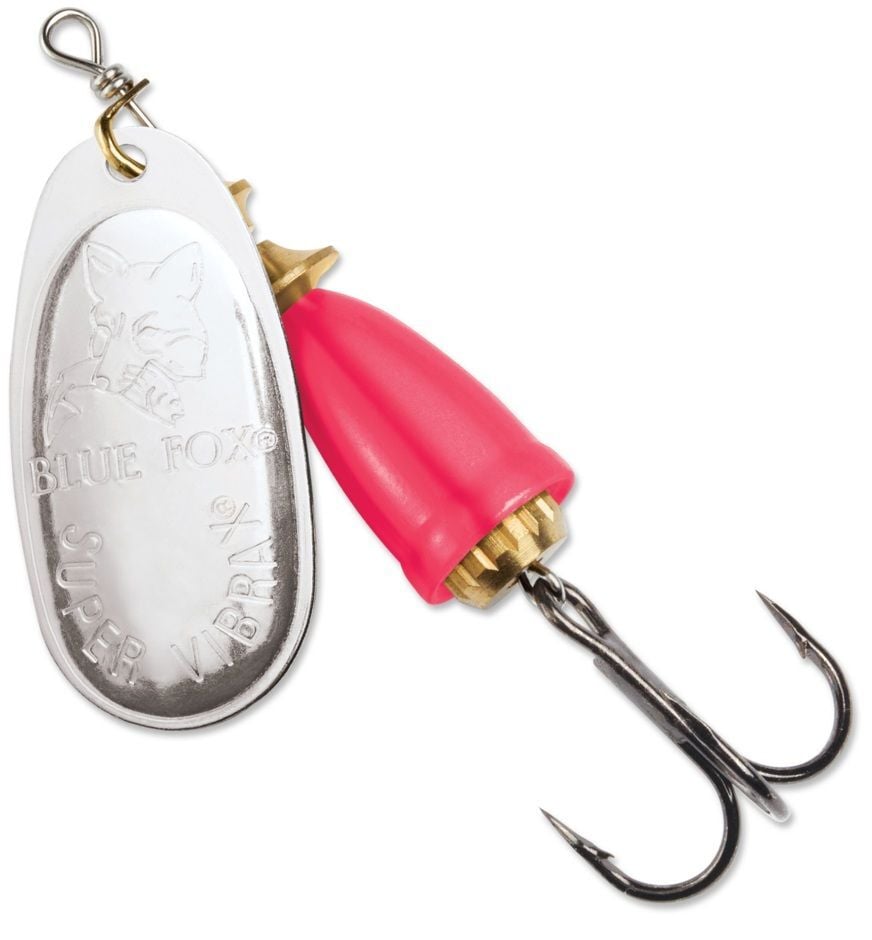 Blue Fox Classic Vibrax Silver/Hot Pink Spinner, #6, 5/8-Oz
