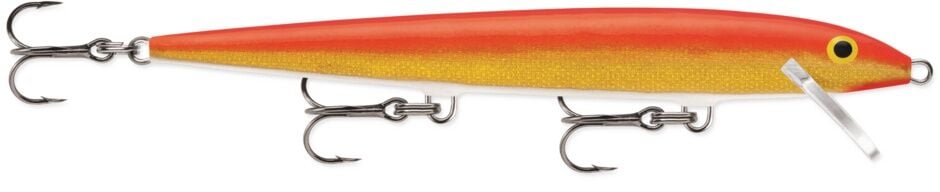 Rapala Original Floating Gold Fluorescent Red Bait, 4 3/8-In