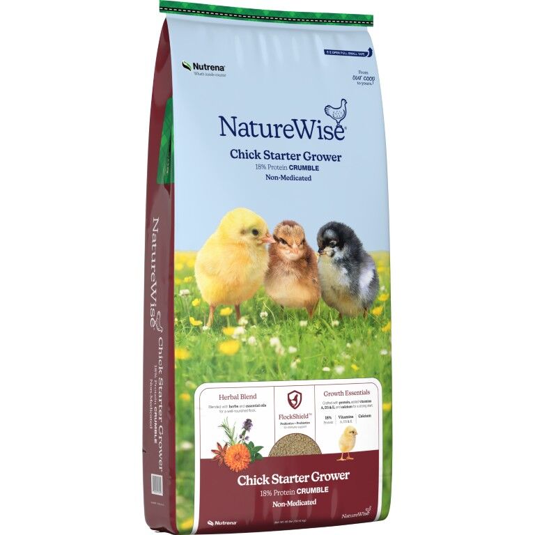 Nutrena NatureWise Chick Starter Grower 18% Crumble Non-Medicated, 40-Lb