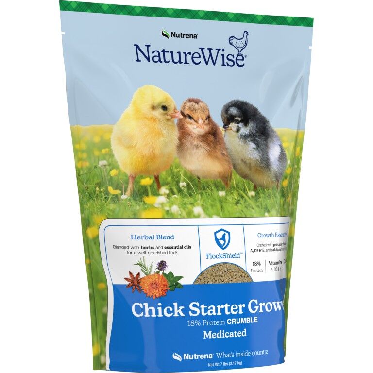 Nutrena NatureWise Chick Starter Grower 18% Protein Crumble Medicated, 7-Lb