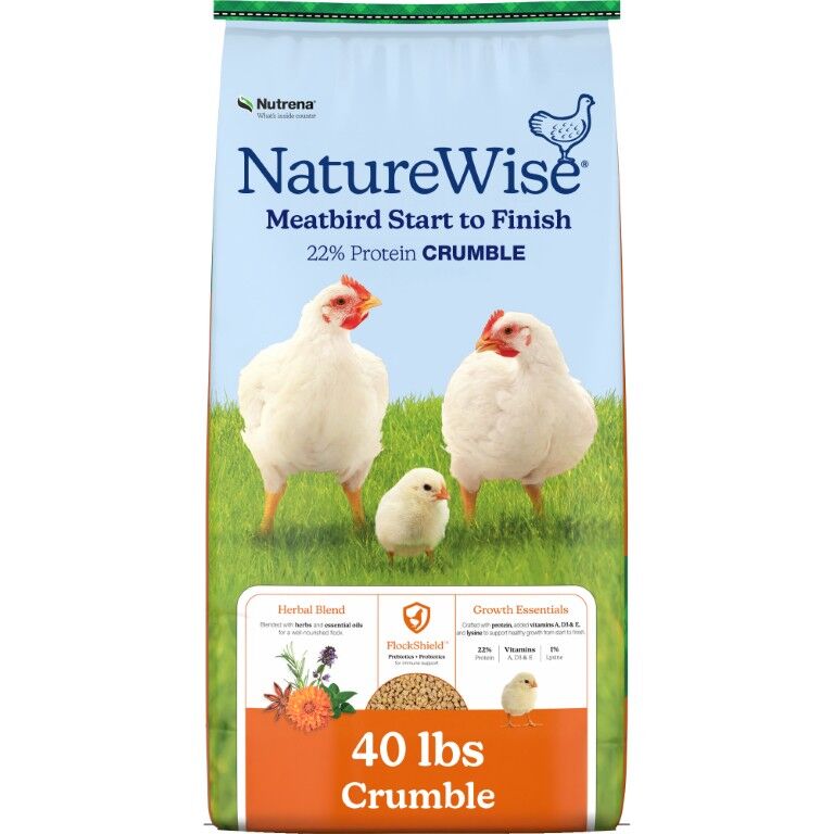 Nutrena NatureWise Meatbird Start To Finish 22% Protein Crumble, 40-Lb