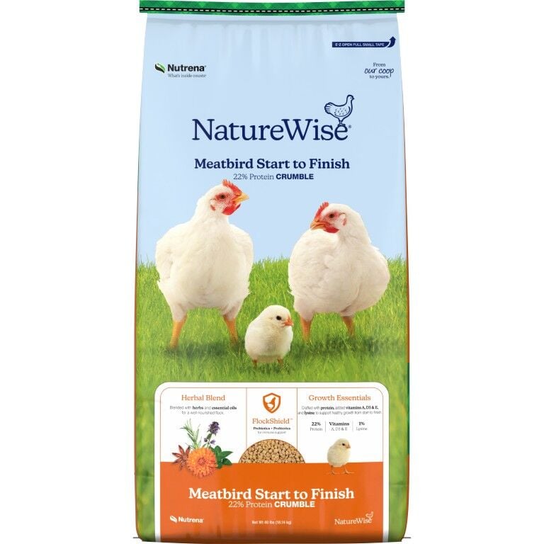 Nutrena NatureWise Meatbird Start To Finish 22% Protein Crumble, 40-Lb