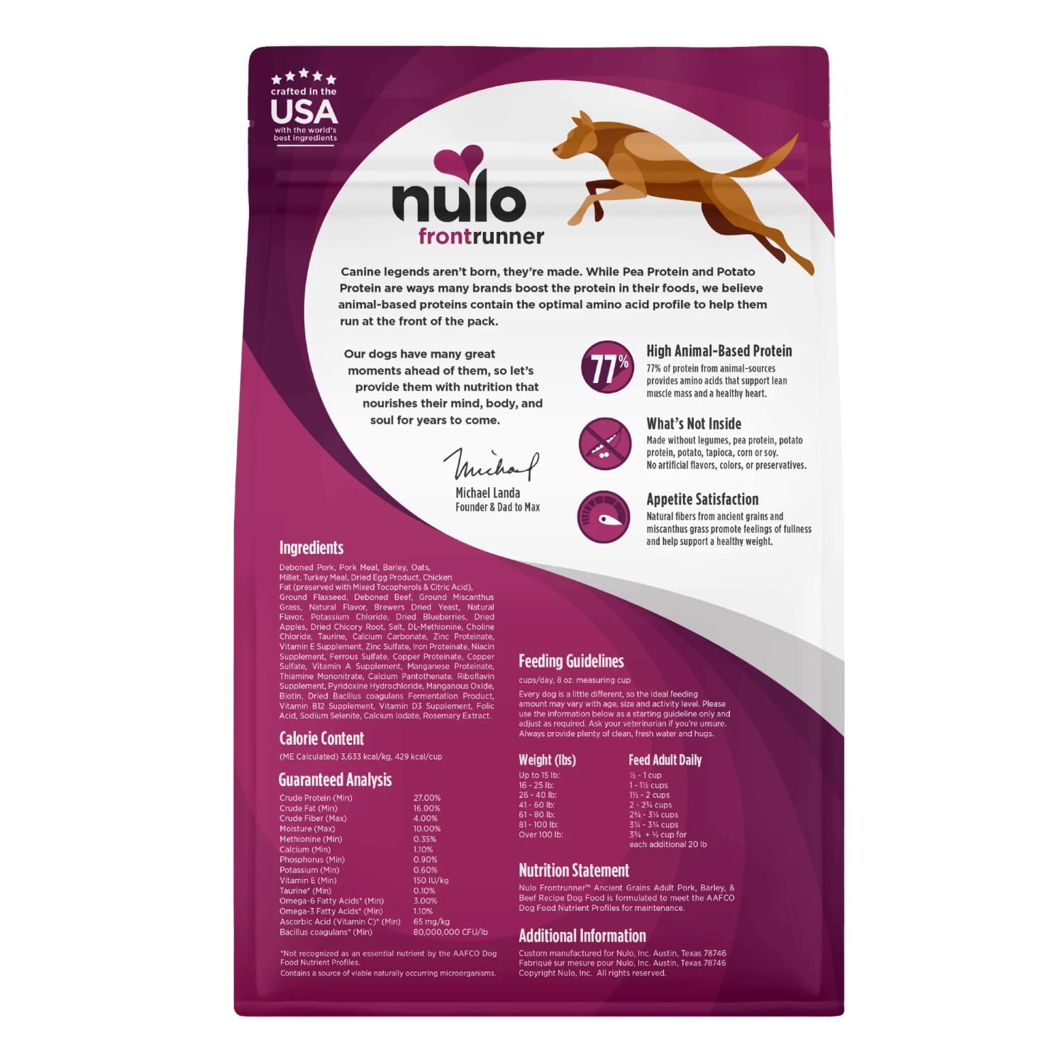 Nulo Frontrunner High-Protein Kibble Pork, Barley & Beef Recipe Dog Food, 23-Lb