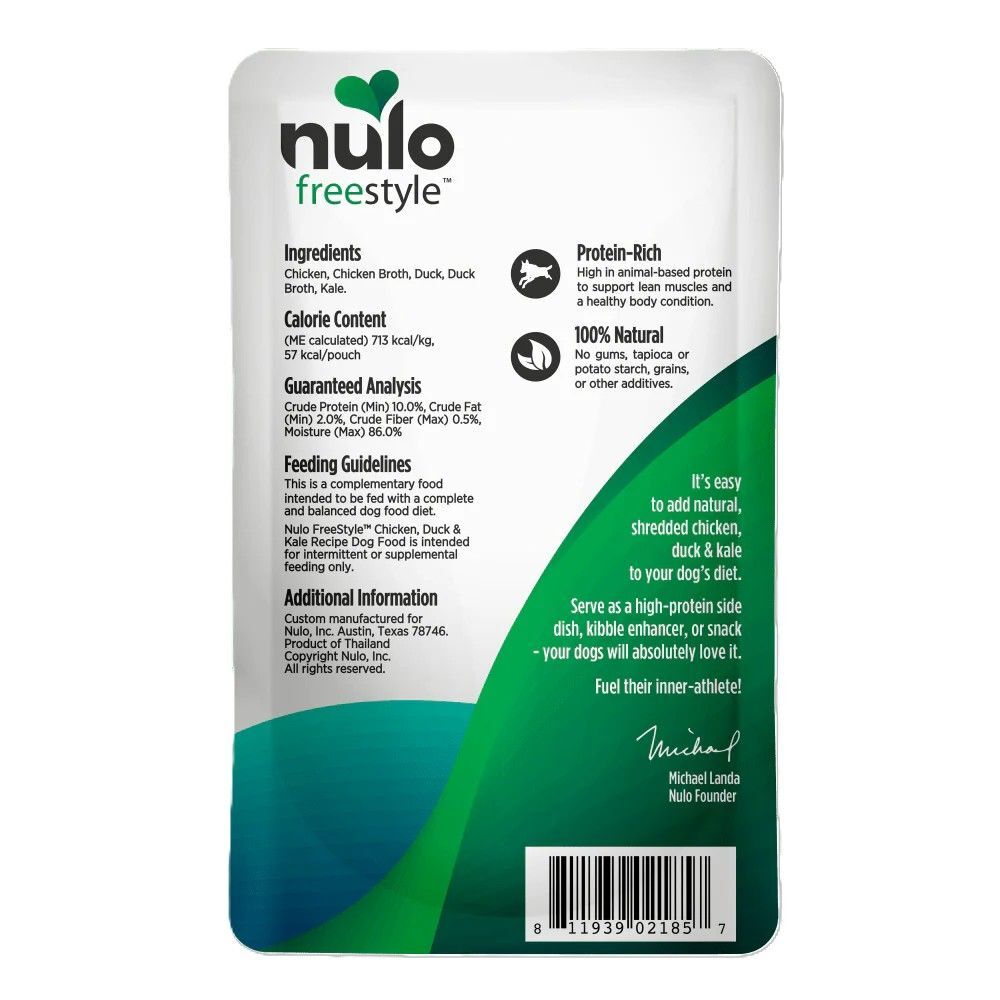 Nulo FreeStyle Chicken, Duck & Kale In Broth Recipe Dog Food, 2.8-Oz