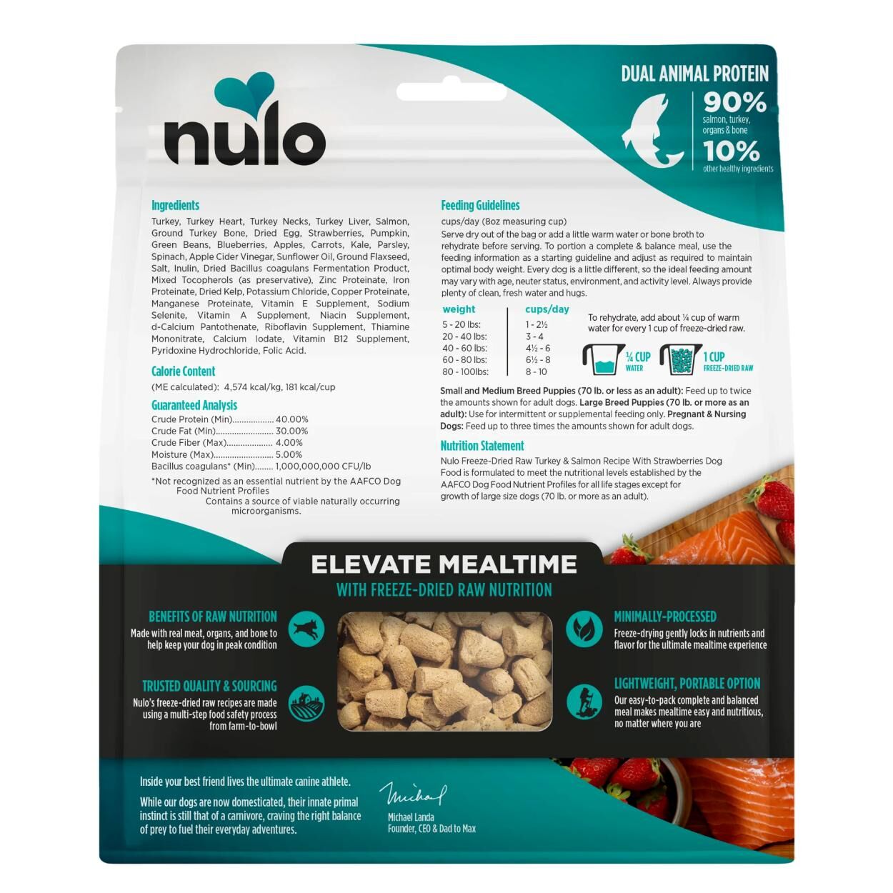 Nulo Freeze-Dried Raw Turkey & Salmon Dog Food, 8-Oz