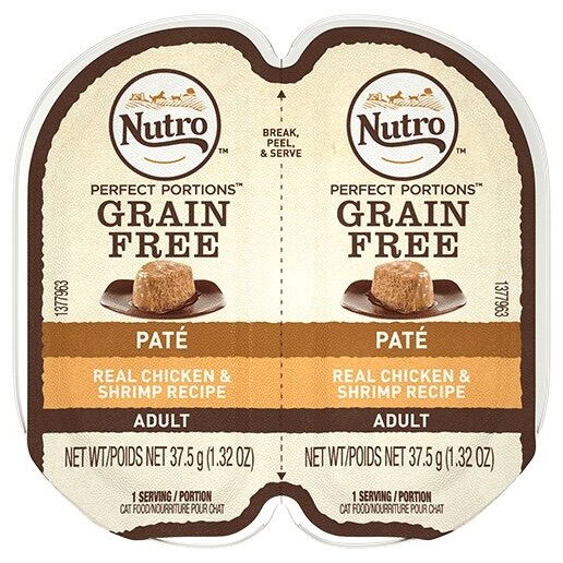 Nutro Grain Free Pate Chicken & Shrimp Recipe Wet Cat Food, 2.6-Oz