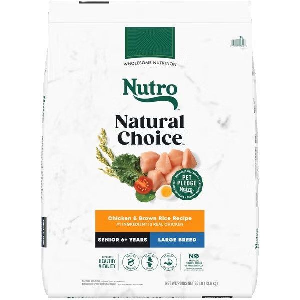 Nutro Large Breed Senior Farm-Raised Chicken & Brown Rice Recipe Dog Food, 30-Lb