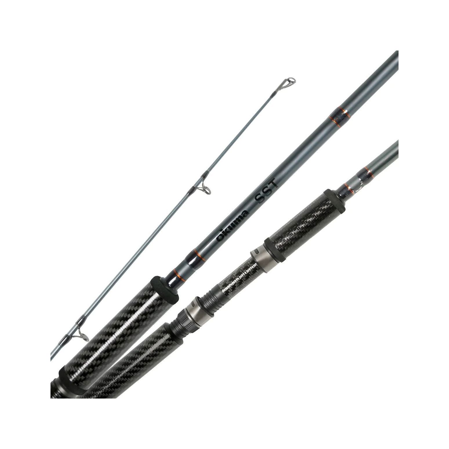 okuma citrix graphite travel spinning rod 7 2 4pc 7' 2in Med W/Case Okuma guide select Pro rods are the ultimate in Steelhead rods The MAX series delivers dependability