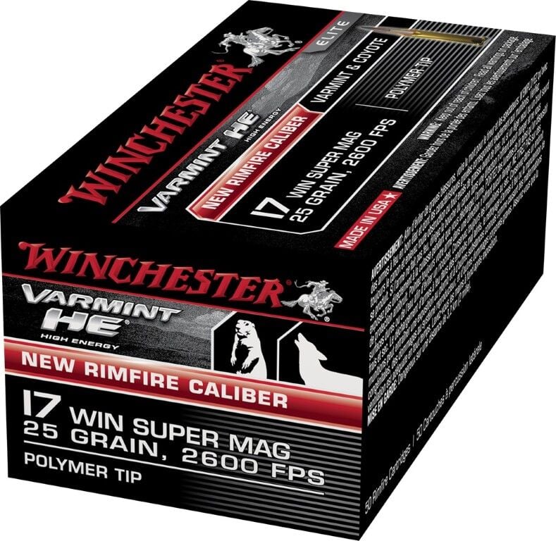 Winchester Varmint HE .17 WSM, 25 Grain Polymer Tip Rifle Ammo, 50-Rd