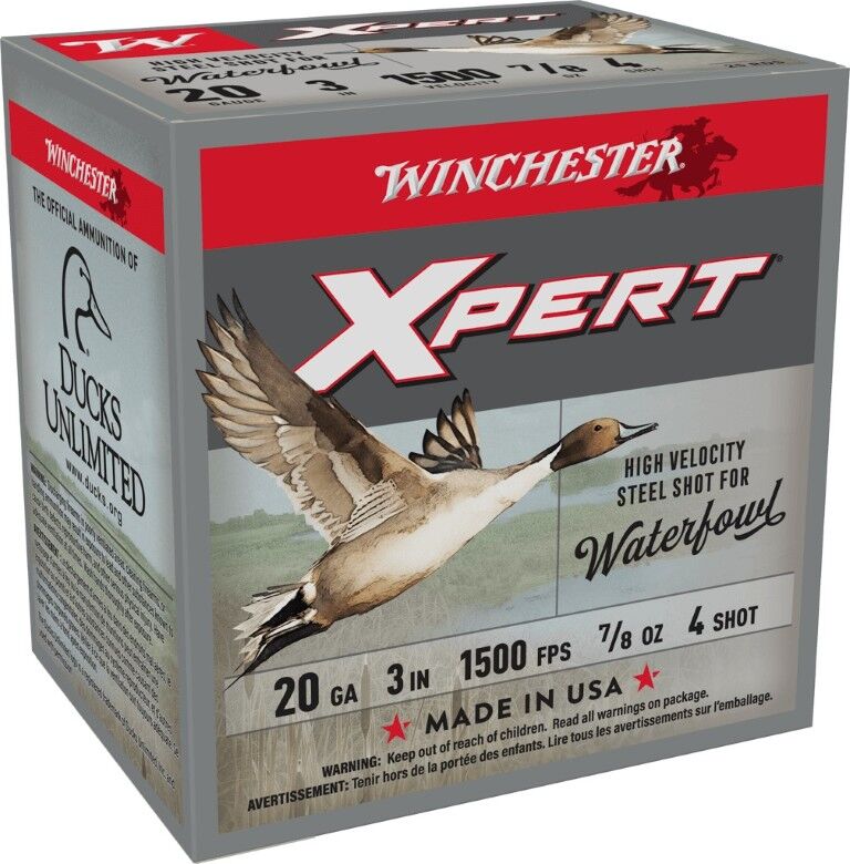 Winchester Xpert Waterfowl 20 Gauge 3" #4 Shot, 7/8-Oz, 25-Rd