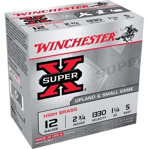 12 Gauge 2.75" Super-X 5 Shot Upland and Small Game Shells