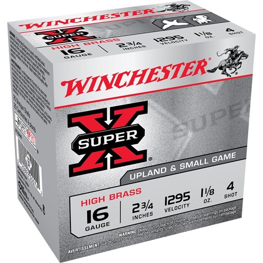 16 Gauge 2.75" Super-X 4 Shot Upland and Small Game Shells