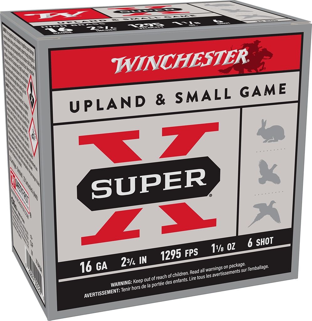 Winchester Super-X 16 Gauge 2 3/4" #6 Shot, 1 1/8-Oz, 25-Rd