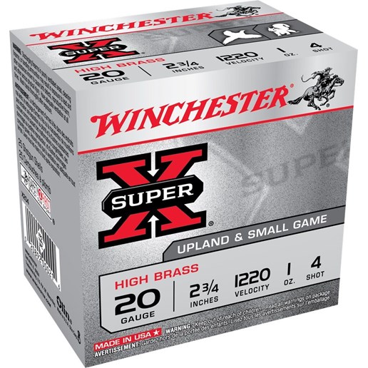 20 Gauge 2.75" Super-X 4 Shot Upland and Small Game Shells