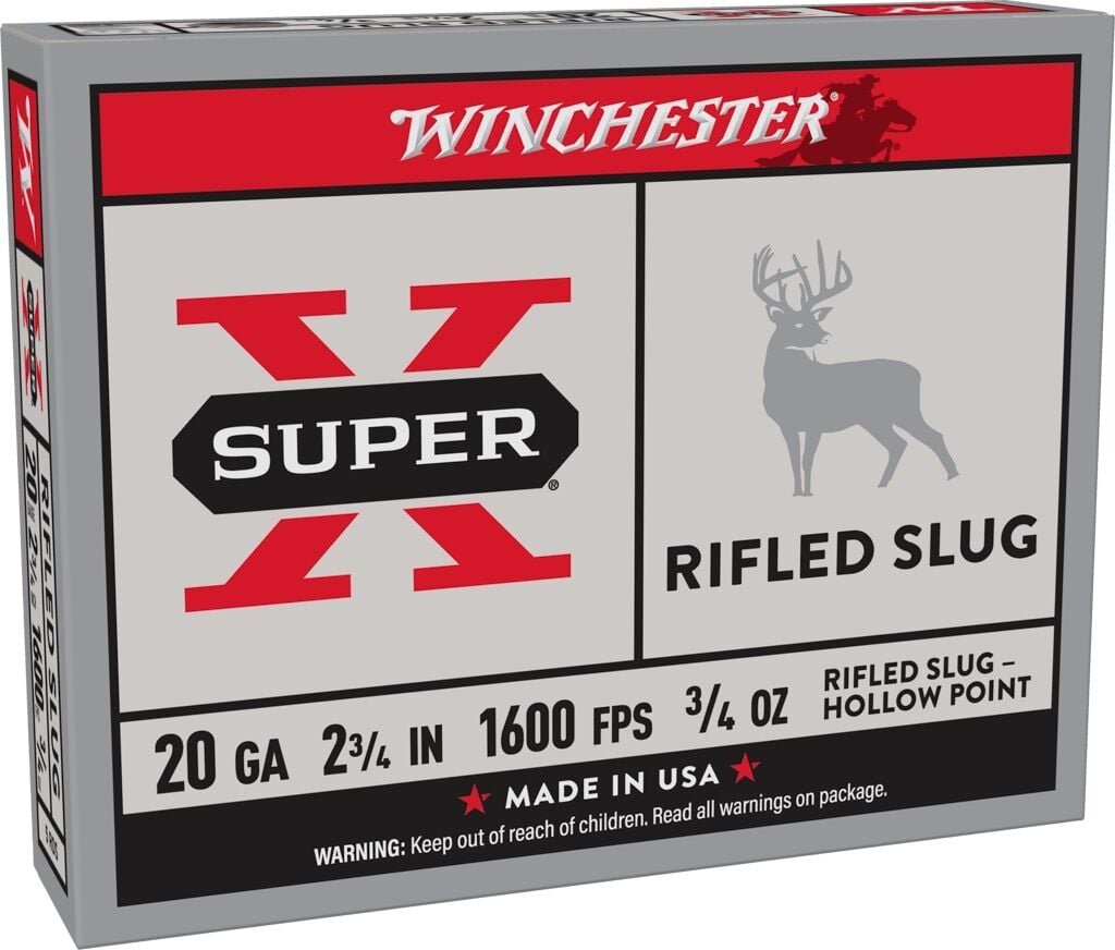 Winchester Super-X 20 Gauge 2 3/4" Rifled Hollow Point Slug, 3/4-Oz, 5-Rd