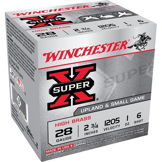 28 Gauge 2.75" Super-X 6 Shot Upland and Small Game Shells