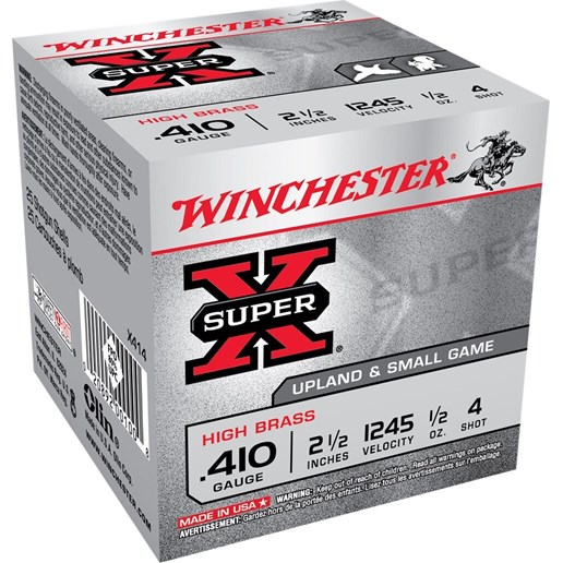 410 Gauge 2.5" Super-X 4 Shot Upland and Small Game Shells