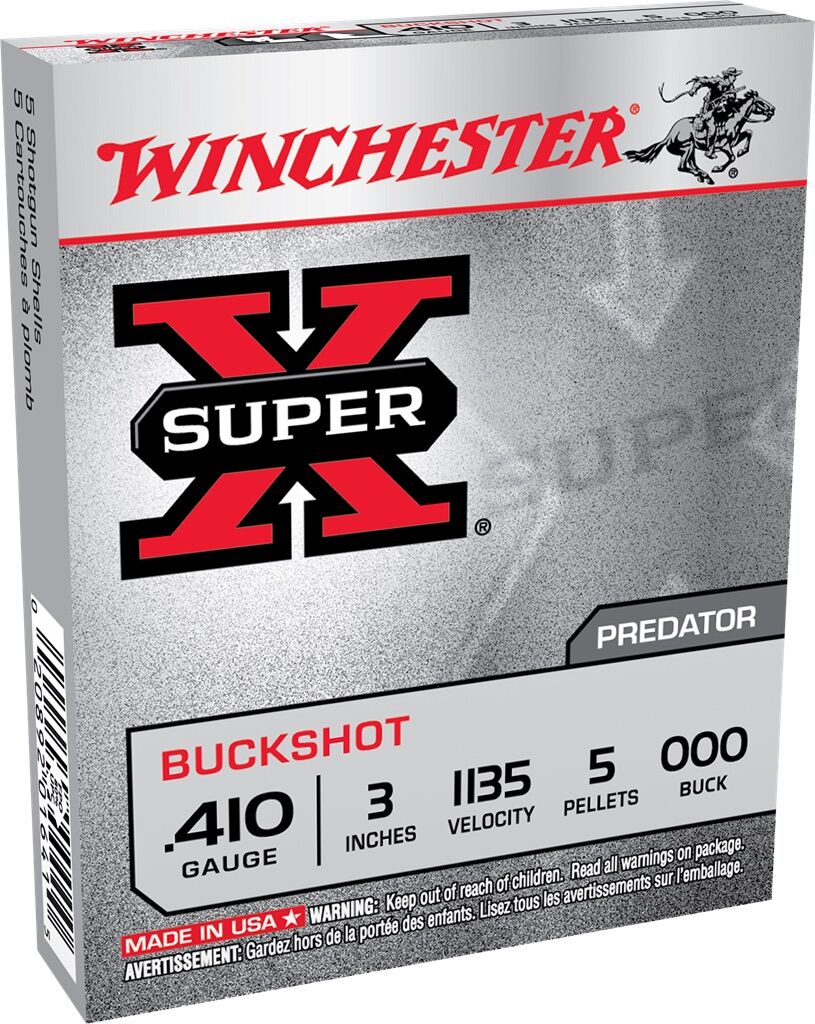410 Gauge 3 Super-X 000 Buck Shot Predator Shells - Shotgun, Winchester