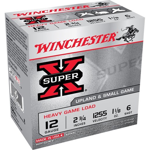 12 Gauge 2.75" Super-X 6 Shot Upland and Small Game Shells