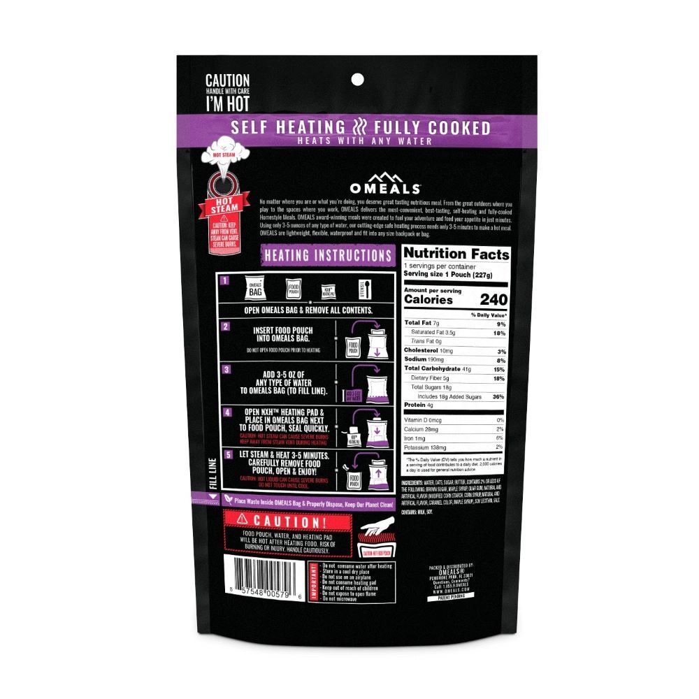 Omeals Maple Brown Sugar Oatmeal Freeze Dried Meal