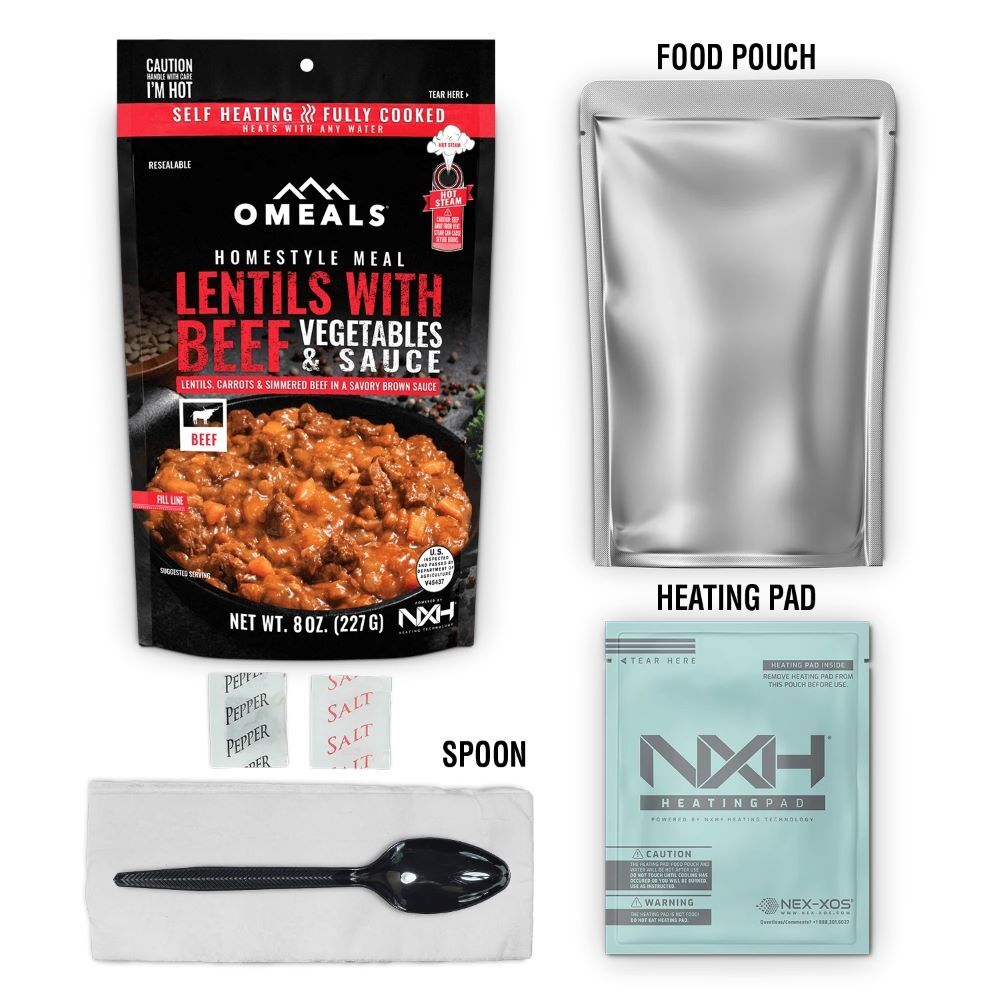 Omeals Lentils with Beef Freeze Dried Meal